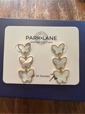 PINK LILLY Earrings | Triple Butterfly Earrings with Mother-of-Pearl Inset | NEW